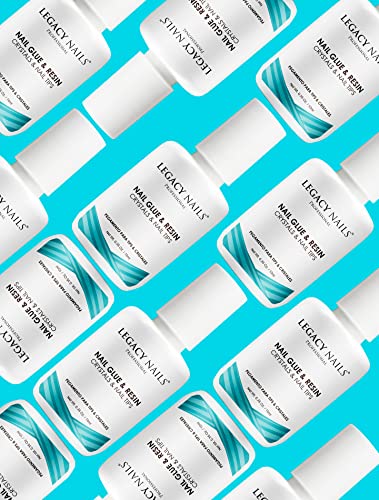 Legacy Nails Professional Nail Glue & Resin 0.5oz Brush-on; Ultra-Strong Adhesive for Nail Repairs, Tips & Extensions, Quick-Drying, Professional