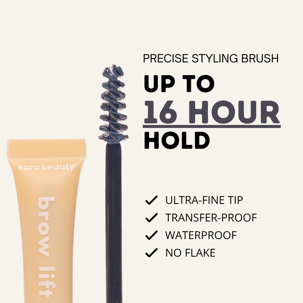 Kara Beauty Brow Lift - Clear Eyebrow Gel for Laminated Look, Extreme Hold Brow Kit, Fluffy Eyebrow Styling Clear Gel for Eyebrows, Makeup Essential