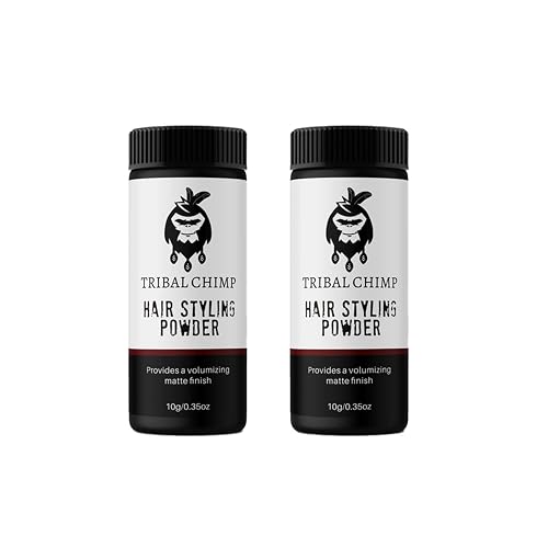 Tribal Chimp Hair Styling Powder, All-day Invisible Hold Hair Volumizer and Texture for Men and Women, Styling Powder with Matte Finish- 2-Piece Set