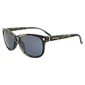 Islander Eyes Barbados Polarized Sunglasses for Women Black Flower-Printed Frame w/Smoke Lens