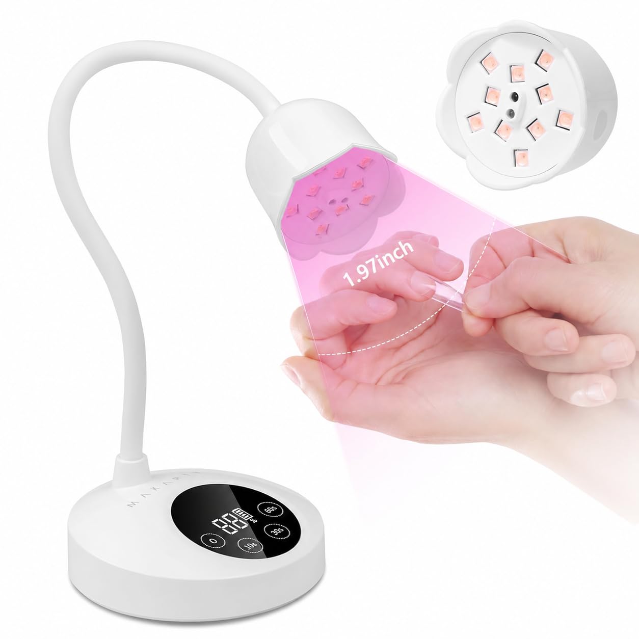 Makartt UV Nail Lamp: Mini UV Light for Gel Nails Polish Luminoza 30mW/cm² Rechargeable LED Nail Light Nail Dryer with 4 Timers & Auto Sensor, Fast Beauty and Personal Care Makartt Default Title