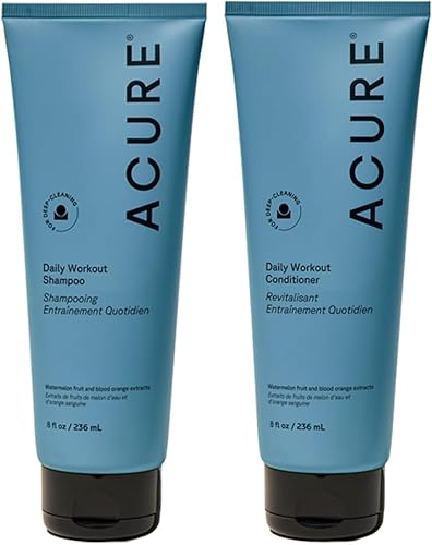 Acure Daily Workout Watermelon Shampoo & Conditioner - Lightweight Hydrating & Clarifying Shampoo and Conditioner for Women & Men w/Oily, Damaged Hair