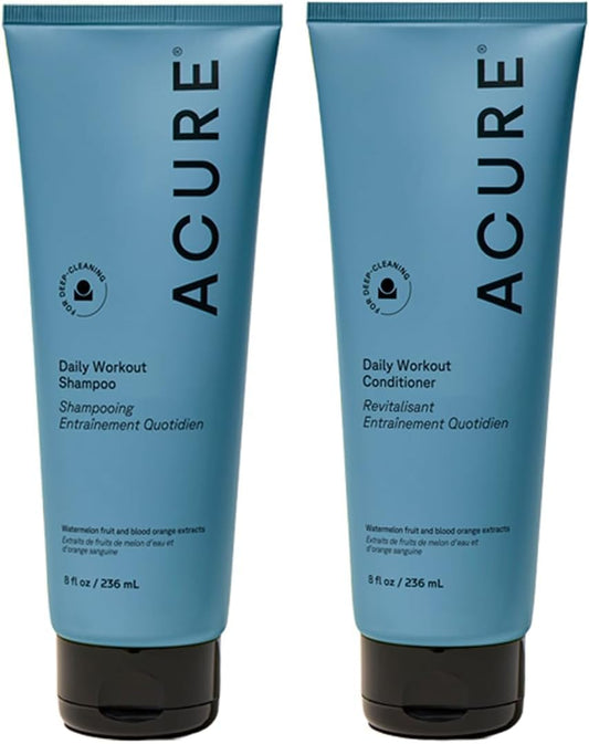 Acure Daily Workout Watermelon Shampoo & Conditioner - Lightweight Hydrating & Clarifying Shampoo and Conditioner for Women & Men w/Oily, Damaged Hair