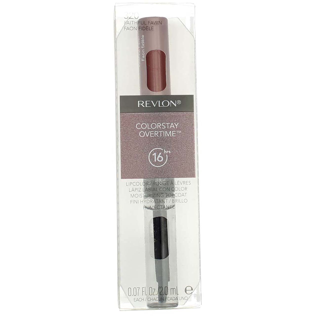 Revlon ColorStay Overtime Liquid Lip Color, Faithful Fawn [320] 0.07 oz (Pack of 3)