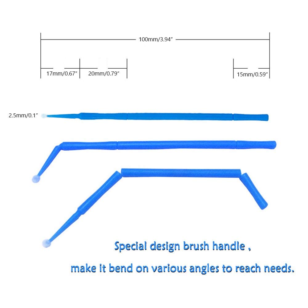 Yimart 400pcs Blue Regular Size 3mm Reusable Mascara Applicator Individual Eyelash Extension Microbrushes Makeup Tools