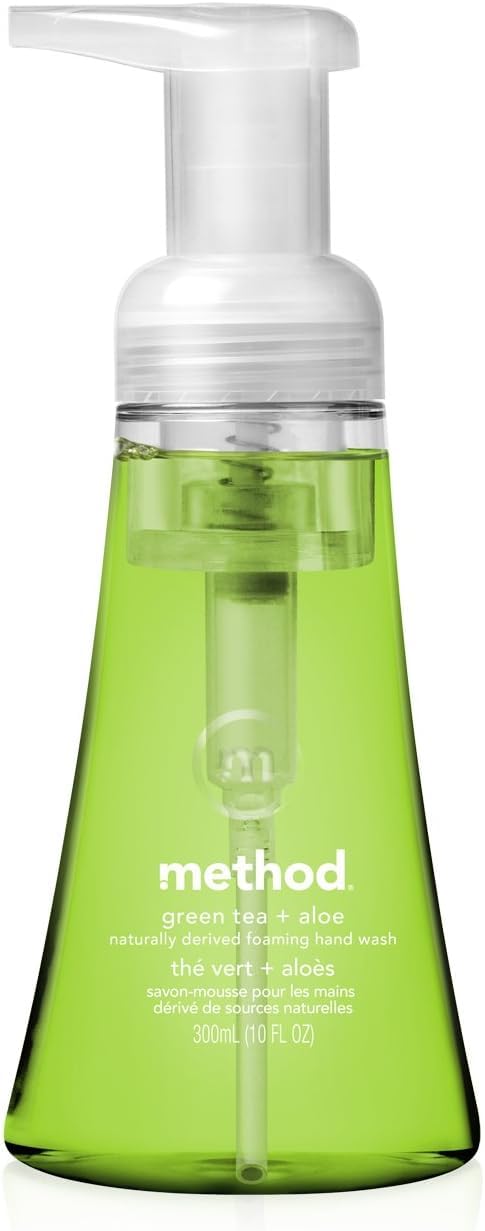 Method Naturally Derived Foaming Hand Wash, Green Tea + Aloe, 10 Ounce
