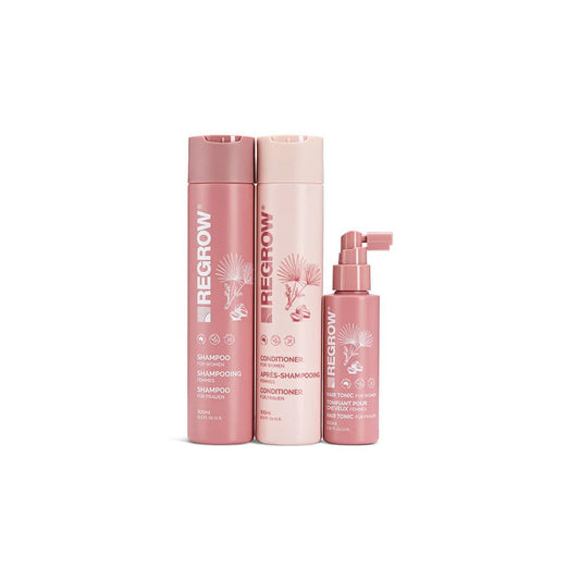 Regrow Hair RegrowthTreatment For Women. Full Set Shampoo, Conditioner & Hair Tonic, For Thicker Fuller Hair, With Caffeine Biotin & Niacinamide