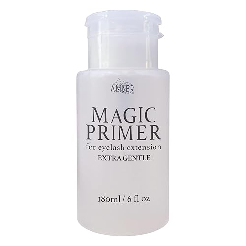 Amber Lash Magic Primer (6.0 fl.oz/180ml) Super Gentle Eyelash Extension Primer to Increases Adhesive Strength and Bonding Retention on Natural