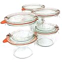 Weck 741 - 0.25 Liter Mold Jars with Lids - 6 Rings and 12 Clamps