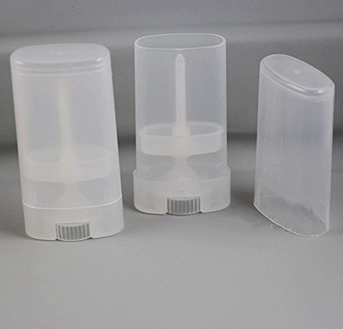 20 Pcs 15ML Clear Empty Plastic Oval Deodorant Containers Lipstick Lip Balm Tubes 0.5 Oz Oval Twist-Up Refillable Tubes BPA Free for DIY Lip Balm