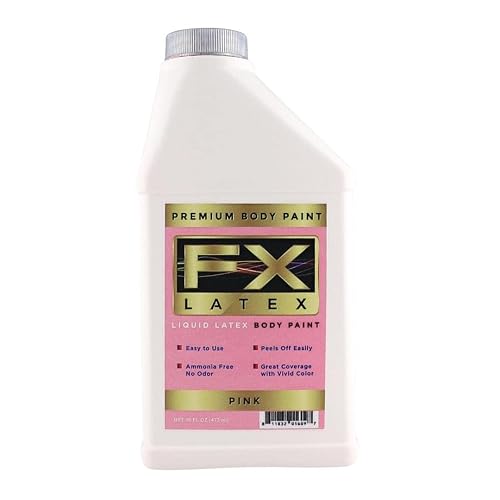 Liquid Latex Fashions- Ammonia Free Natural Face paint for Kids and Adults, Ideal for Artwork, Parties, School Plays, Cosplays and Concerts, Pink- 16
