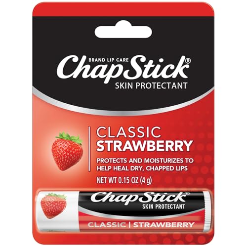 ChapStick Classic Strawberry Lip Balm Tubes, Lip Care and Lip Moisturizer - 0.15 Oz (Pack of 1)