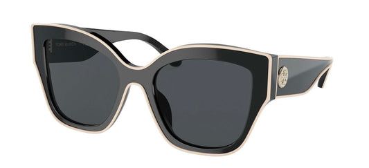 Tory Burch Sunglasses TY 7184 U 192987 Black With Ivory Piping