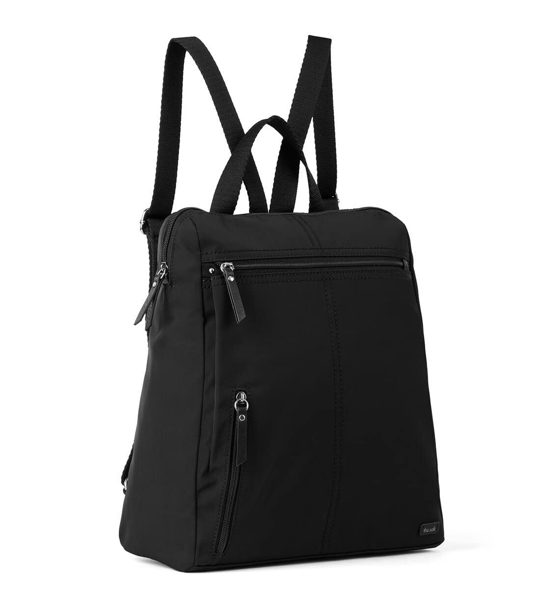 the sak Women's Recycled Esperato Backpack in Nylon, Spacious Bag with Adjustable Back Strap, Black II, One Size,109307