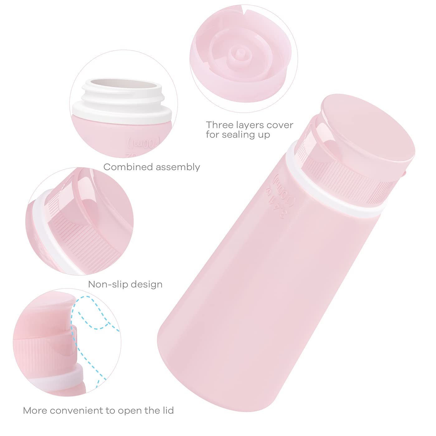 Valourgo Travel Bottles for Toiletries Tsa Approved Travel Size Containers BPA Free Leak Proof Travel Tubes Refillable Liquid Travel Accessories