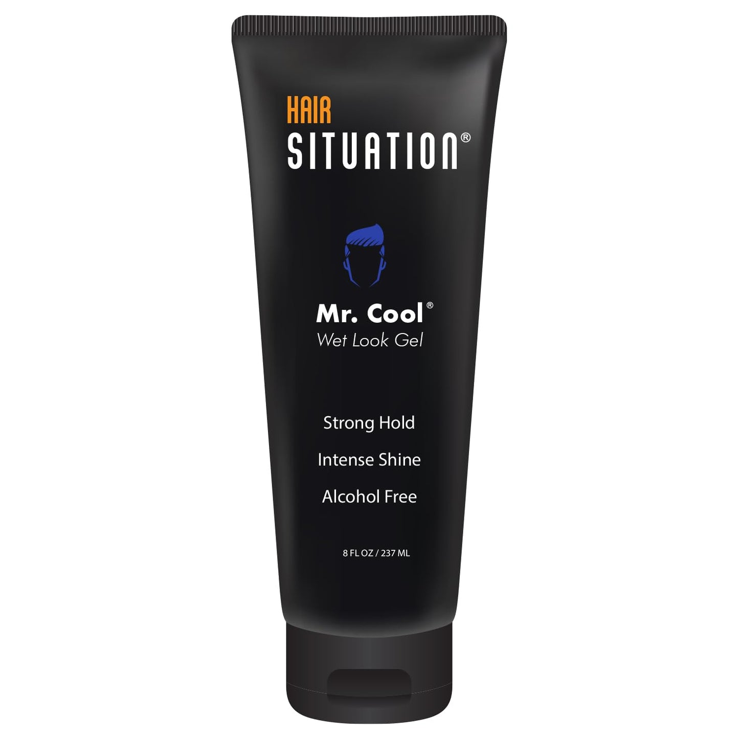 Hair Situation Mr. Cool Wet Look Strong Hold Hair Styling Hair Gel, High Shine, Anti-Humidity Shield, Anti-Frizz Fly Away, Alcohol-Free, No Flake