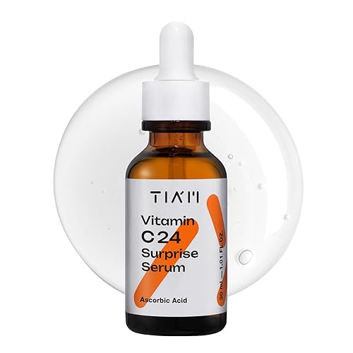 TIA'M Vitamin C24 Surprise Serum, 1.01 fl oz, Glow-Boosting & Anti-Aging with Vitamin E and Ferulic Acid for Dull Skin and Fine Lines, Korean Skin