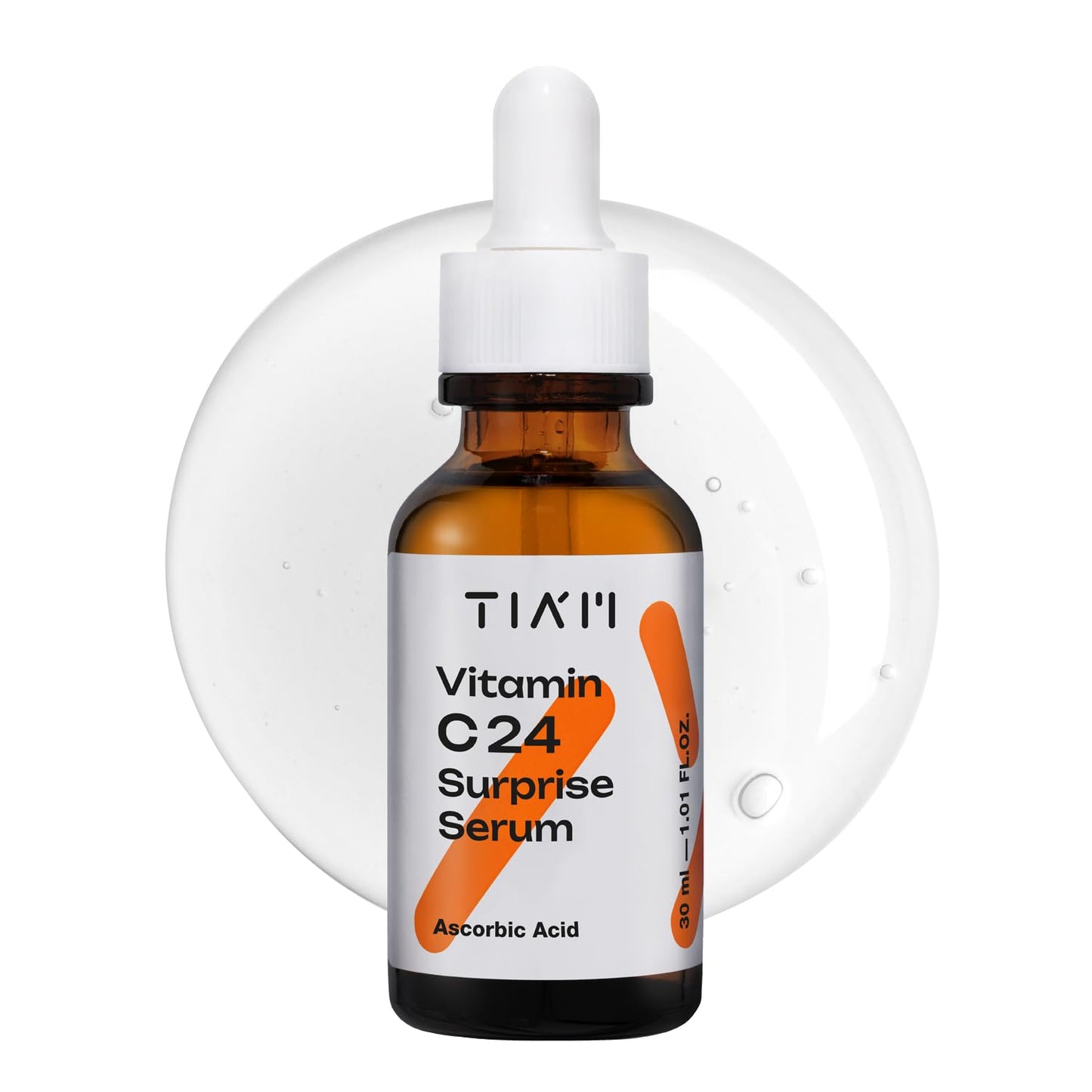 TIA'M Vitamin C24 Surprise Serum, 1.01 fl oz, Glow-Boosting & Anti-Aging with Vitamin E and Ferulic Acid for Dull Skin and Fine Lines, Korean Skin