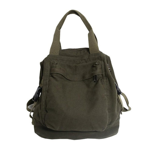 TUPIRIYN Canvas Backpack Purse for Women Large Size Tote Top Handle Bag Fashion Handbag Travel Rucksack Anti Theft (Green)