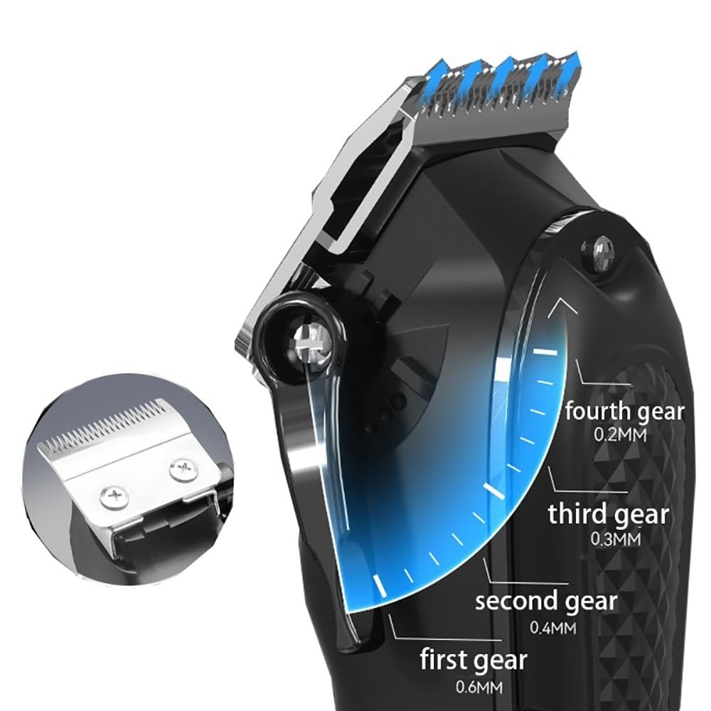 GLESVOWIO Mens Hair Clippers Adjustable Hair Clipper for Men Professional Hair Trimmer Electric Cordless Beard Hair Cutting Machine USB Rechargeable Beauty and Personal Care GLESVOWIO