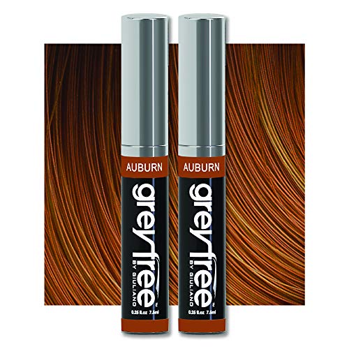 Greyfree Hair Mascara Root Touch-Up for Gray Hair | Precision Hairline Concealer for Brows & Beard | 2 Pack (AUBURN)