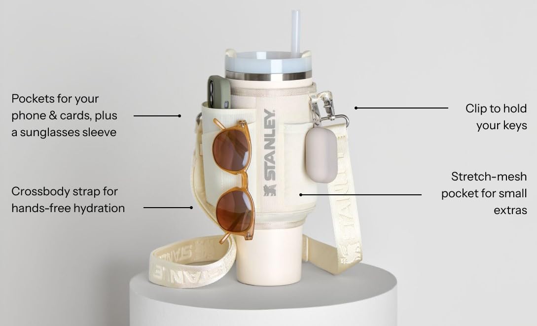 Stanley All Day Quencher Carry All for 40 oz Tumbler with Handle | Crossbody Bag with Phone Holder Pocket, Card Sleeve & Detachable Strap | Water…