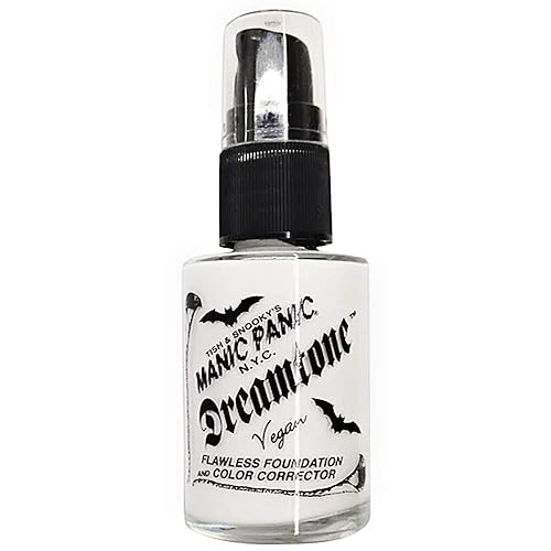 MANIC PANIC Dreamtone White Foundation for Goth Makeup - Oil-Free, Full Coverage Liquid Foundation & Skin Toner - White Base for Gothic Makeup