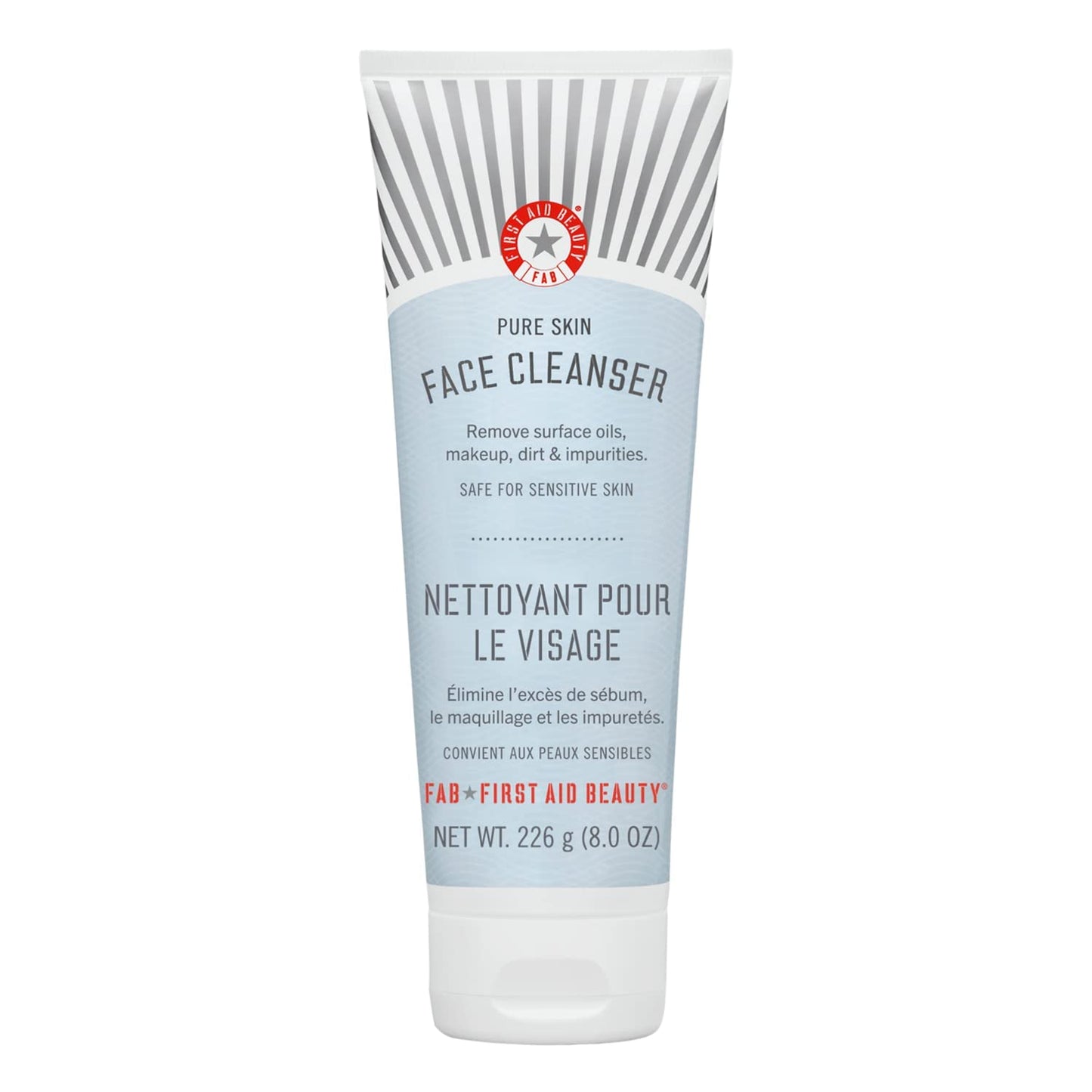 First Aid Beauty - Pure Skin Face Cleanser, Effectively Removes Makeup, Dirt, and Impurities, Gentle Cleanser Leaves Skin Soft & Supple, Safe