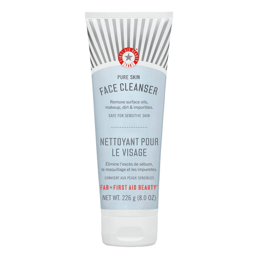 First Aid Beauty - Pure Skin Face Cleanser, Effectively Removes Makeup, Dirt, and Impurities, Gentle Cleanser Leaves Skin Soft & Supple, Safe