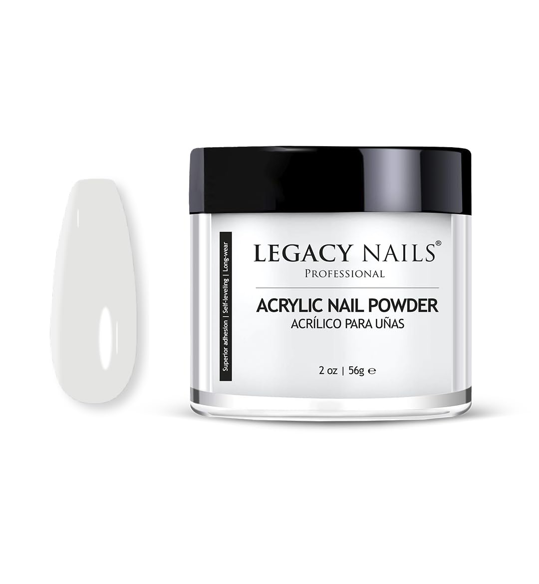 Legacy Nails Professional WHITE ACRYLIC POWDER - 56g / 2oz. - High-Quality, Fast-Drying Formula for Nail Extensions, Sculpting & Overlays Beauty & Personal Care LEGACY NAILS