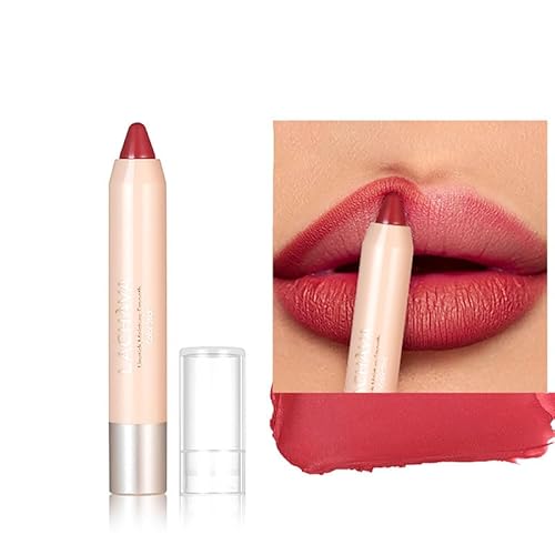 Easilydays Red Lipstick Crayon - Long-Lasting Waterproof Lipstick & Lip Stain, Full Coverage, Non-Stick Lip Tint (#08)