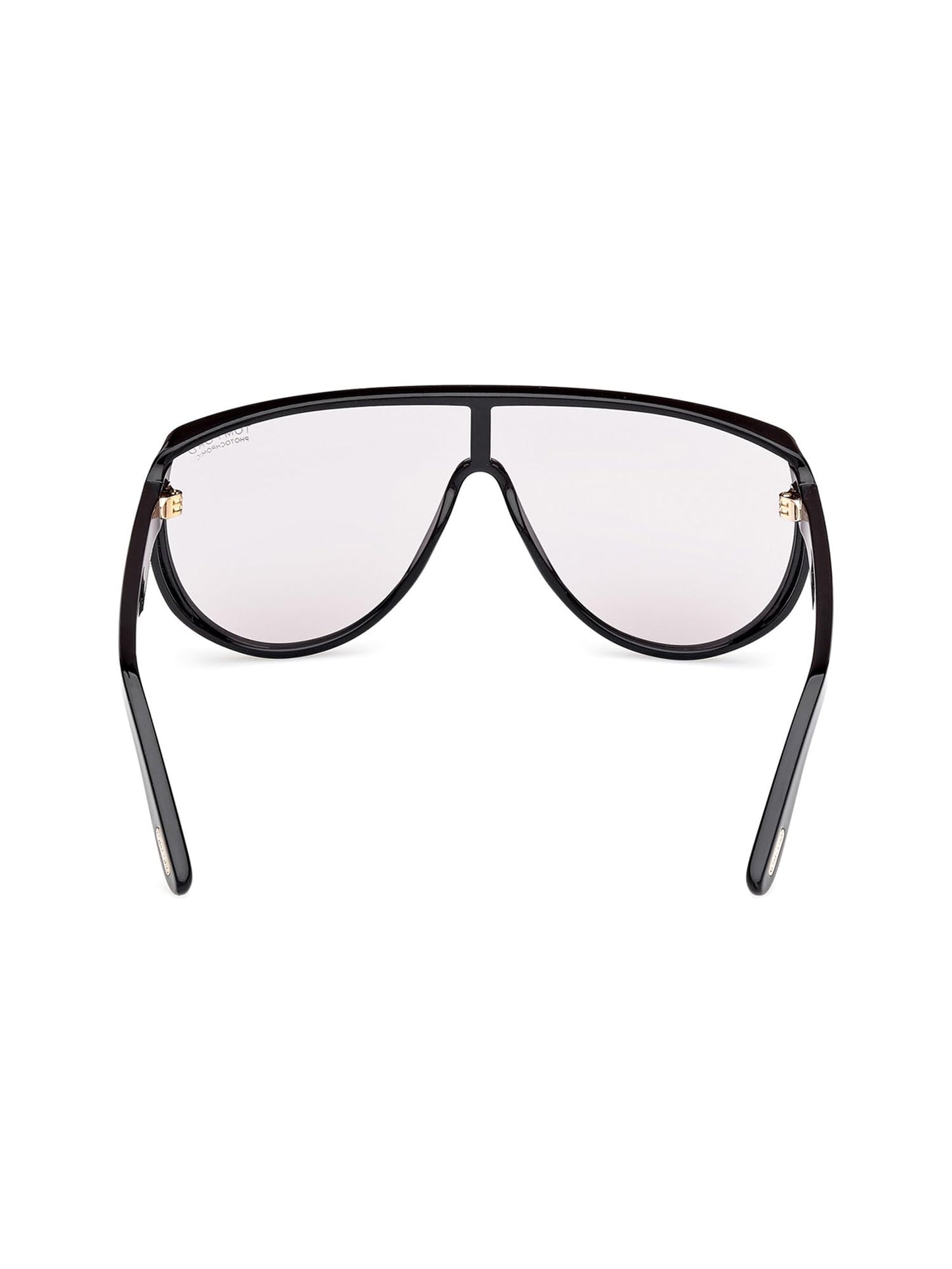 Tom Ford FT1182 01A Sunglasses Shiny Black/Photochromic Light Grey Shield 138mm