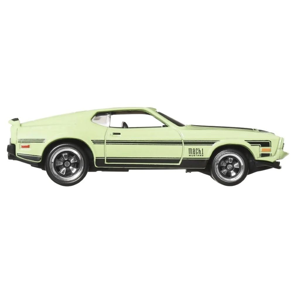 Hot Wheels '71 Ford Mustang Mach 1 [Green], 3/5 Series, 1:64 Scale Die-Cast Car