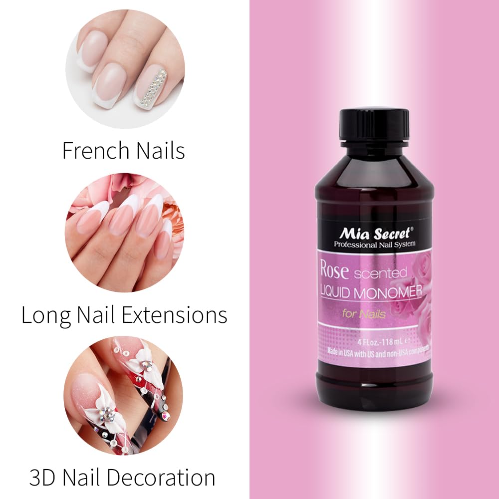 Rose Scented Liquid Monomer 4 oz. Beauty & Personal Care Mia Secret