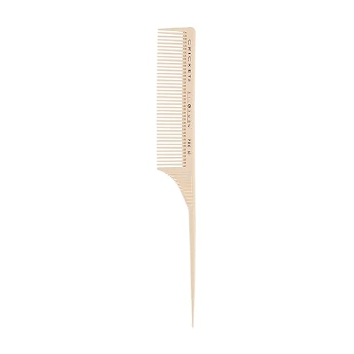 Cricket Silkomb Pro-60 Medium Tooth Rattail Comb - Japanese-Made, Silicone-Injected Design with Seamless Teeth for Precision Sectioning, Teasing