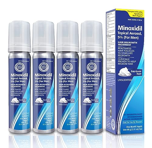 Minoxidil 5% Topical Aerosol Foam, Hair Regrowth 4 Months Treatment for Men, 2.11 oz (4 Pack) Beauty and Personal Care TARO Default Title