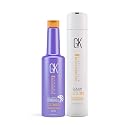 GK HAIR Global Keratin Moisturizing Conditioner and Silver Bombshell Purple Shampoo Set for Blonde & Gray Hair - Hydrating, Color-Protecting Formula