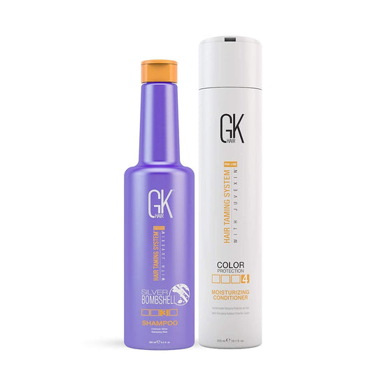 GK HAIR Global Keratin Moisturizing Conditioner and Silver Bombshell Purple Shampoo Set for Blonde & Gray Hair - Hydrating, Color-Protecting Formula Beauty & Personal Care GK HAIR