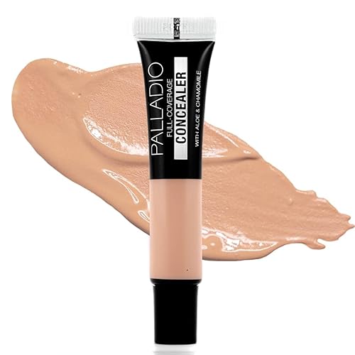 Palladio Full Coverage Concealer - Creamy Face & Under Eye Formula, Disguises Dark Circles, Blemishes, Fine Lines, Evens Skin Tone (Creme Brule)