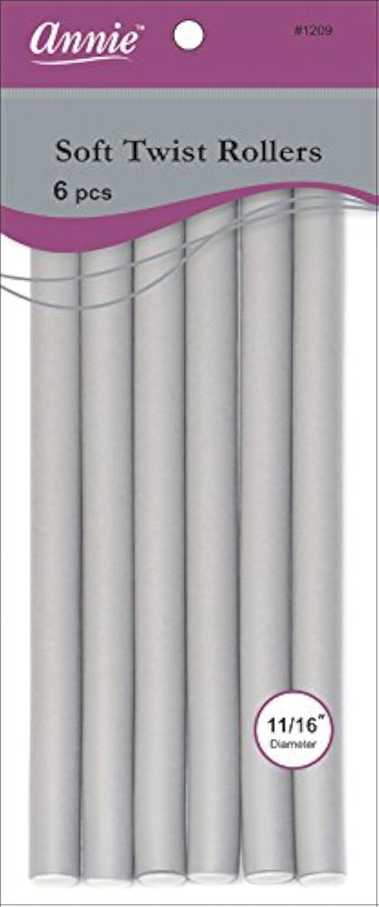 Annie 01209 Soft Twist Rollers, Gray, 6 Count Beauty & Personal Care Annie