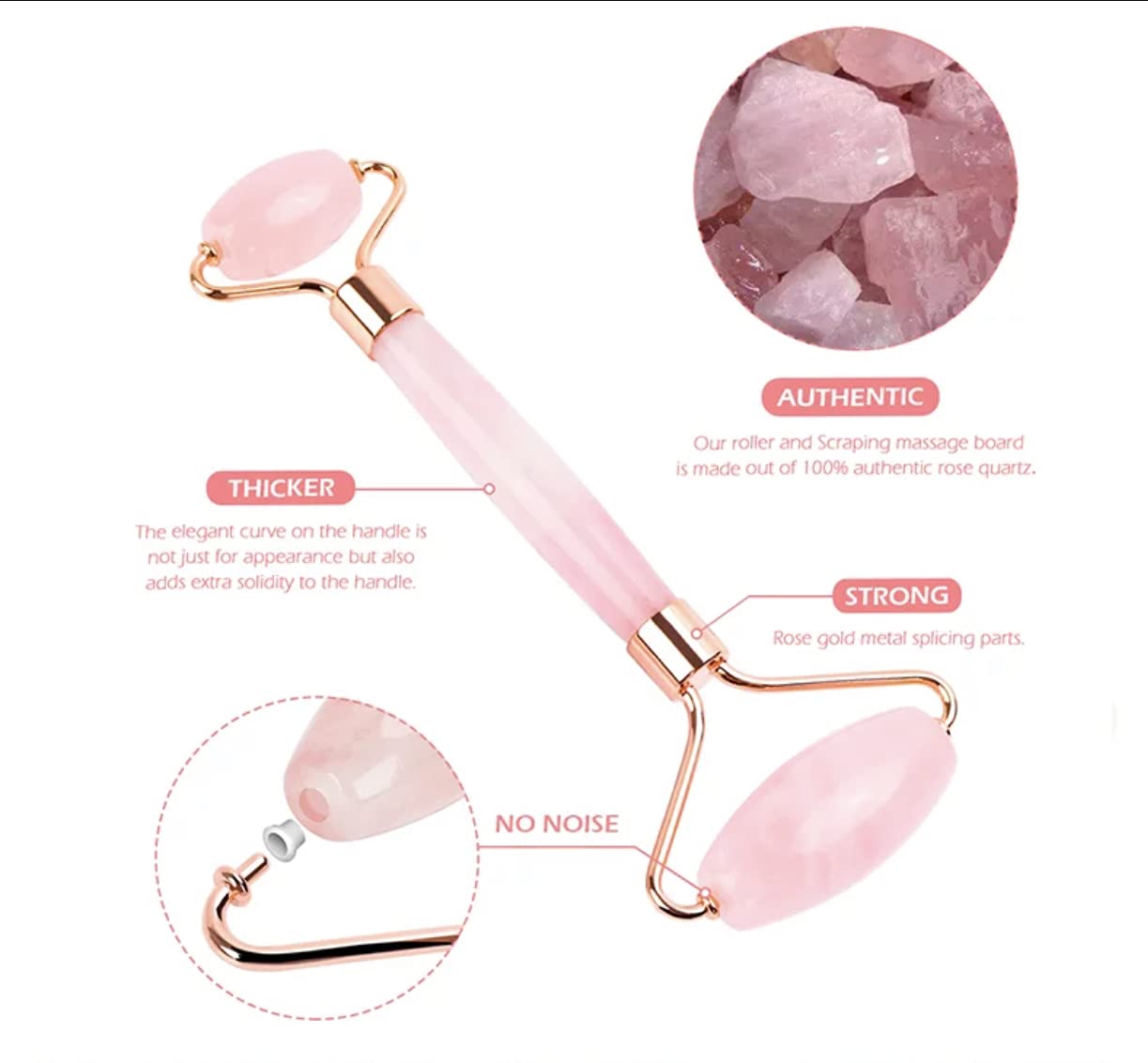 Face Roller Skin Care - Jade Roller Gua Sha Set, Rose Quartz Face Roller | Ultimate Facial Skin Care Products & Beauty Products Tools | Jade Facial