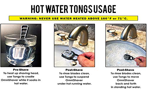 OmniShaver Hot Water Tongs - Keep Your Fingers Away from Hot Water When Soaking and Washing Your OmniShaver!