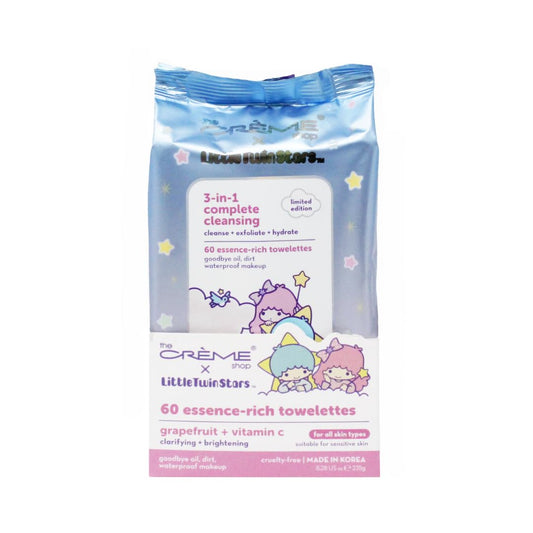 The Crme Shop Little Twin Stars 3-In-1 Complete Cleansing Wipes - Grapefruit Make Up Remover | Hydrating Makeup Wipes (60 Pre-Wet Wipes) Beauty & Personal Care The Crème Shop