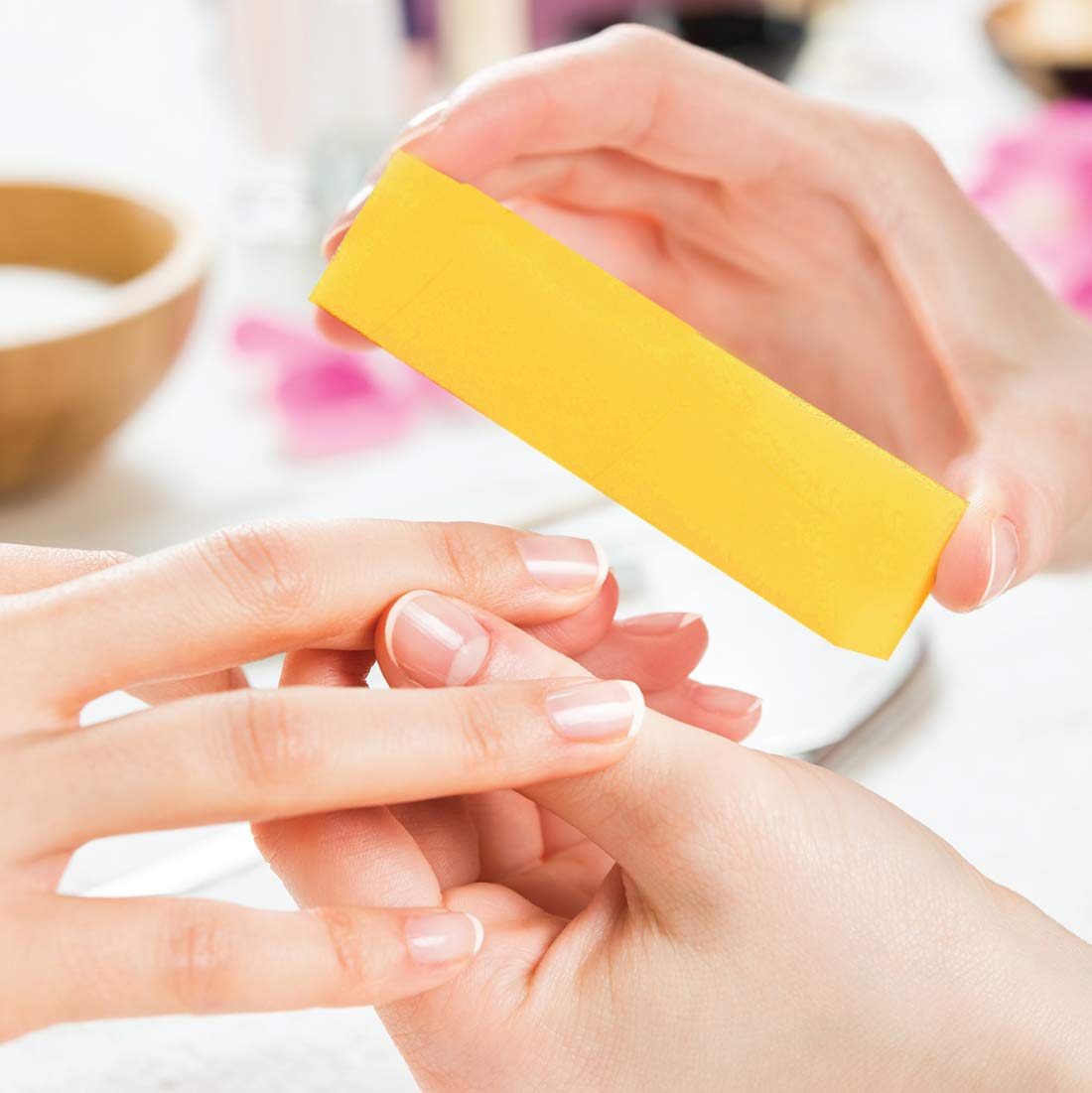ForPro Professional Collection Ultra Gold Buffing Block, 240 Grit, Four-Sided Manicure & Pedicure Nail Buffer, 3.75" L x 1" W x 1" H, 20-Count