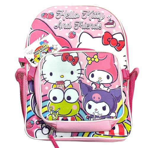 Fast Forward Hello Kitty and Friends Kids Backpack with Lunch Bag Set, 16 inch, Pink