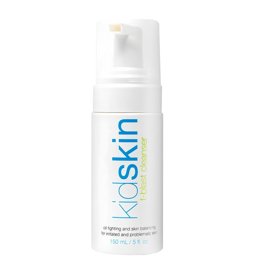 Kidskin T-Blast Facial Cleanser, Gentle Face Wash with Tea Tree Oil, Spot Skin Care for Kids and Teens, Non-Drying Natural Cleanser for Oily or Dry