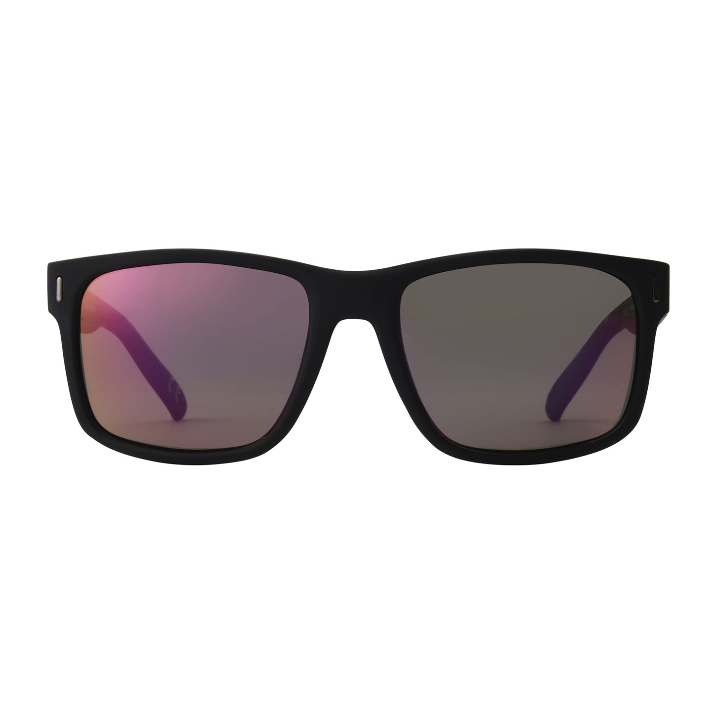 Panama Jack Women's Polarized Purple-Red Mirror Wrap Sunglasses, Black, 62mm