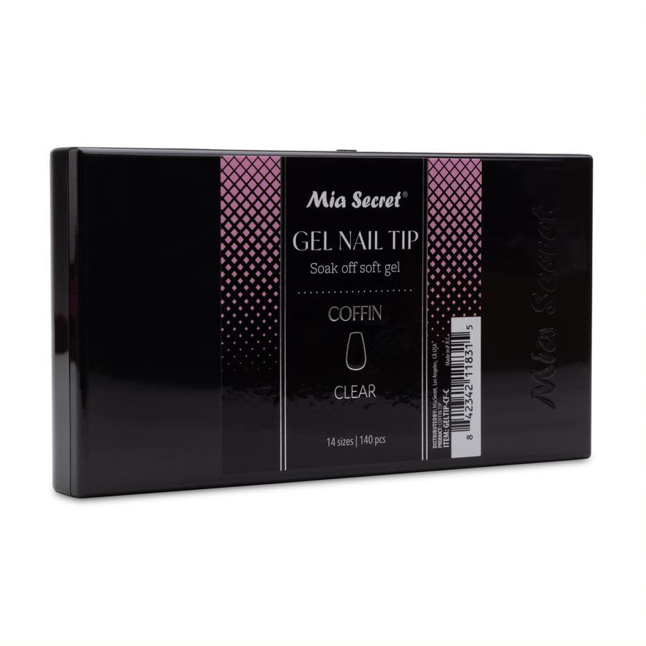 Mia Secret Soak off CLEAR Soft Gel Nail Tip MADE IN USA for Salon and DIY (Clear 140 Tips, Coffin) Beauty & Personal Care Mia Secret