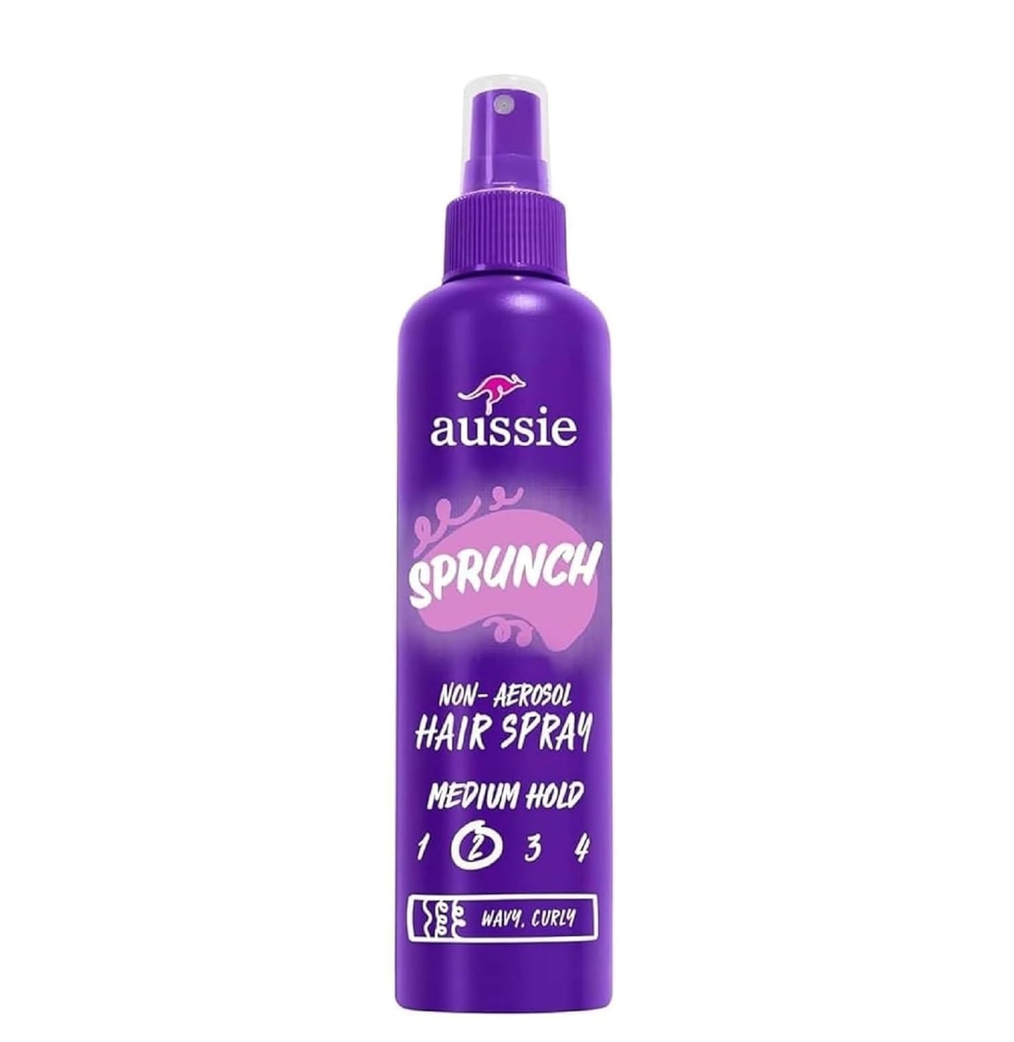 Aussie Sprunch Non-Aerosol Hair Spray for Curly & Wavy Hair, Flexible Hold, Frizz Control,