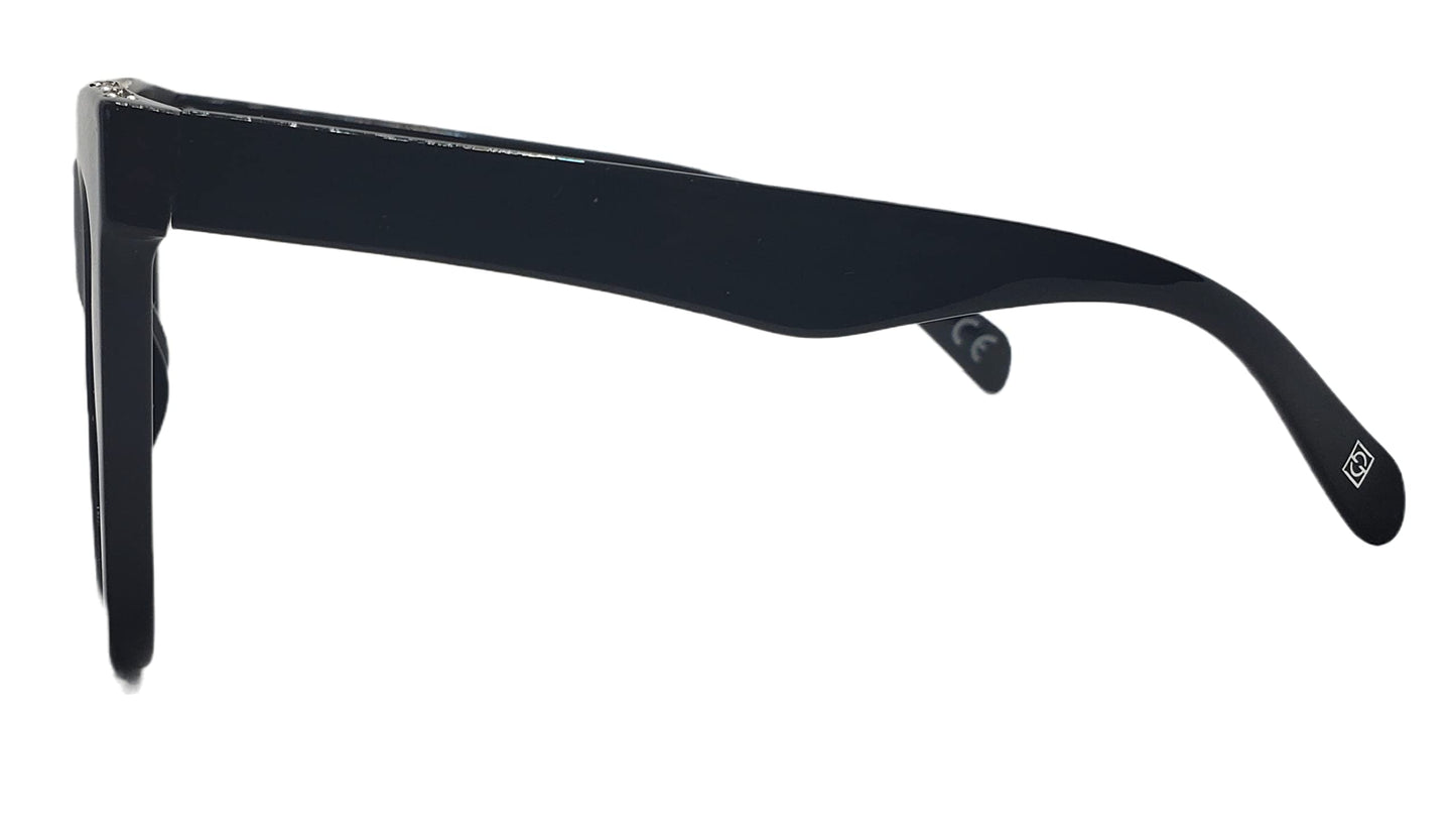 Foster Grant Women's Bedazzled Frame Black Cat Eye Sunglasses